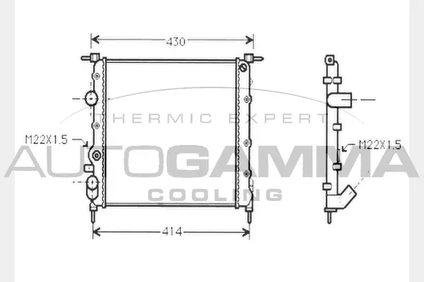 Radiateur, refroidissement du moteur AUTOGAMMA 104615