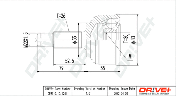 Jeu de joints, arbre de transmission Dr!ve+ DP2110.10.1244