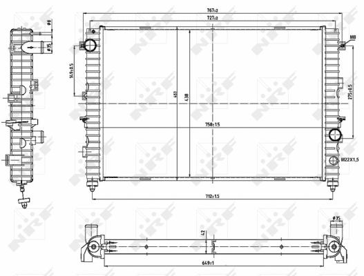 Radiateur, refroidissement du moteur NRF 53197
