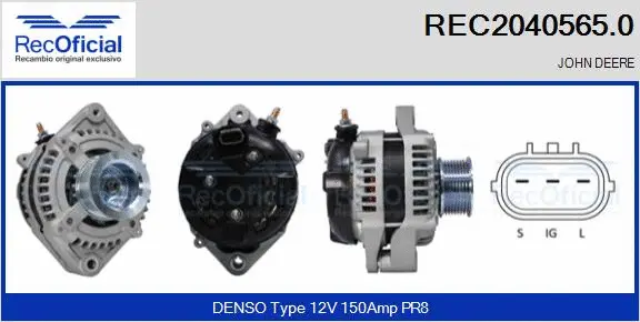Alternateur RECOFICIAL REC2040565.0