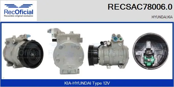 Compresseur, climatisation RECOFICIAL RECSAC78006.0