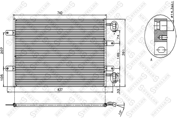 Condenseur, climatisation STELLOX 10-45480-SX
