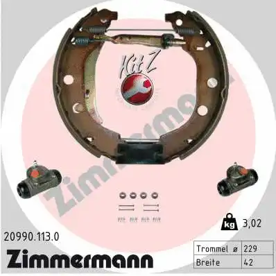 Jeu de mâchoires de frein ZIMMERMANN 20990.113.0