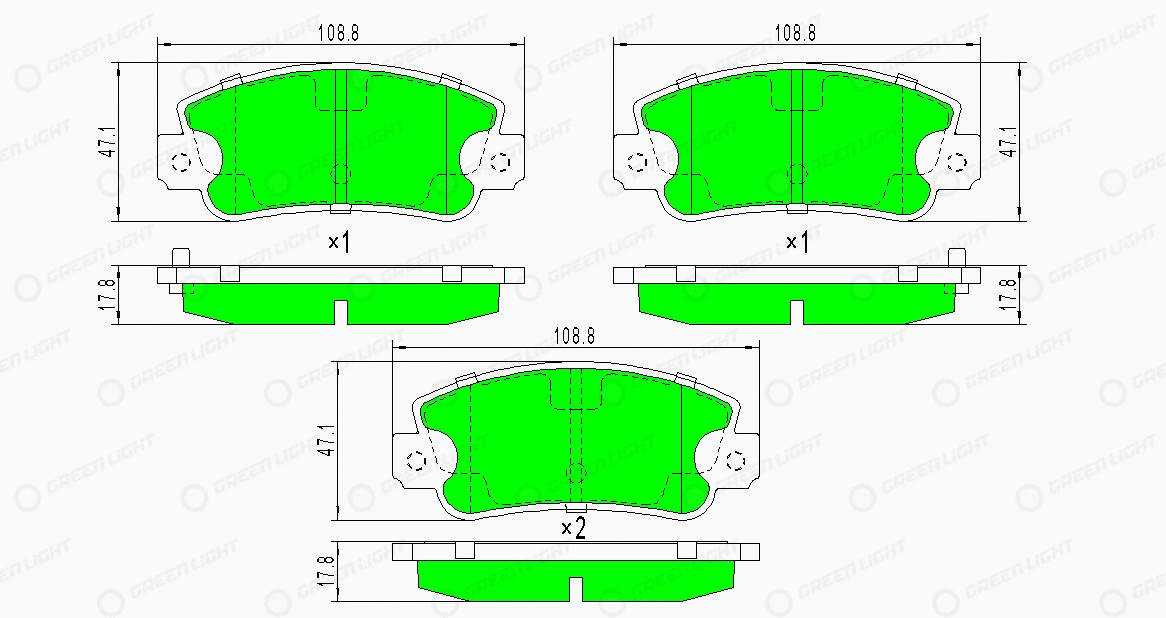 Kit de plaquettes de frein, frein à disque Automotive Adriado GLBP0278