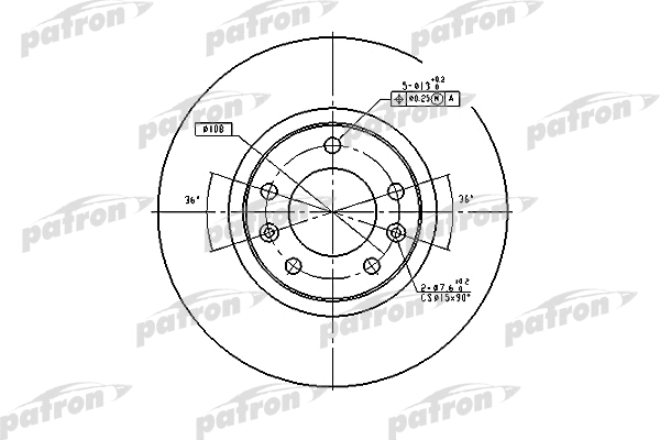 Disque de frein PATRON PBD1225