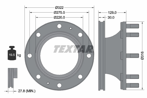 Disque de frein TEXTAR 93084700