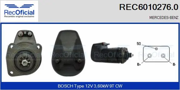 Démarreur RECOFICIAL REC6010276.0