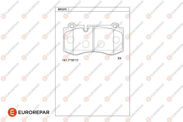 Kit de plaquettes de frein, frein à disque EUROREPAR 1681241180