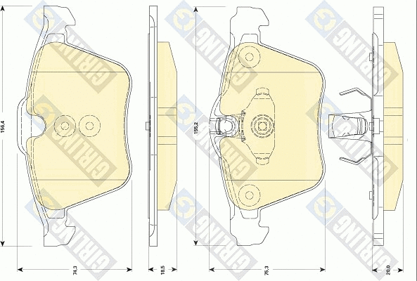 Kit de plaquettes de frein, frein à disque GIRLING 6118352