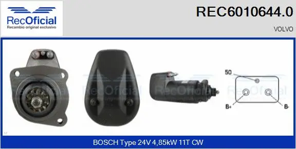 Démarreur RECOFICIAL REC6010644.0