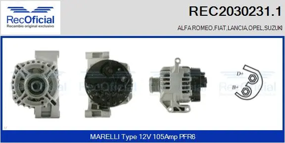 Alternateur RECOFICIAL REC2030231.1