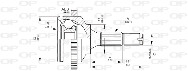 Jeu de joints, arbre de transmission OPEN PARTS CVJ5670.10