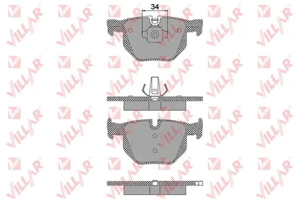 Kit de plaquettes de frein, frein à disque VILLAR 626.1472