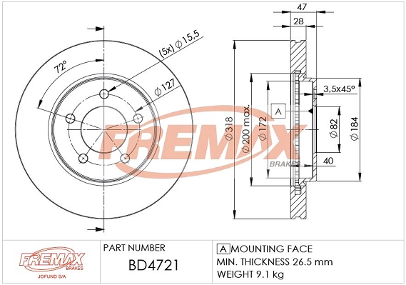 Disque de frein FREMAX BD-4721