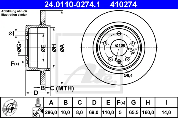 Disque de frein ATE-APAC 24.0110-0274.1
