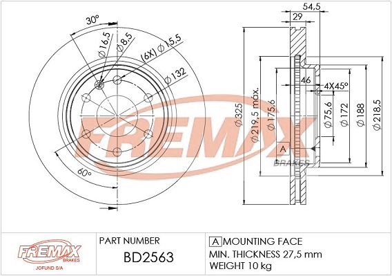 Disque de frein FREMAX BD-2563