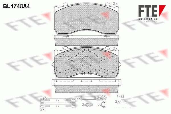 Kit de plaquettes de frein, frein à disque FTE 9500028
