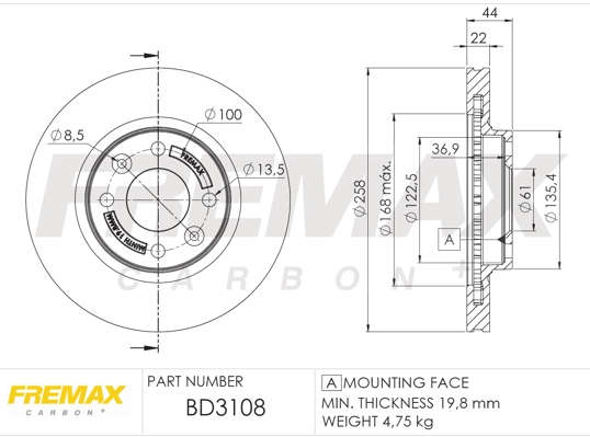Disque de frein FREMAX BD-3108