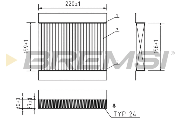 Filtre, air de l'habitacle BREMSI FC0197A