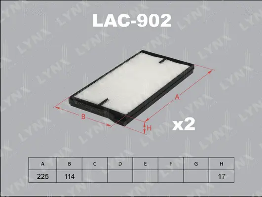 Filtre, air de l'habitacle LYNXAUTO LAC-902