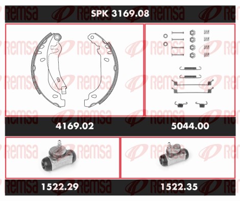 Kit de freins, freins à tambours REMSA SPK 3169.08