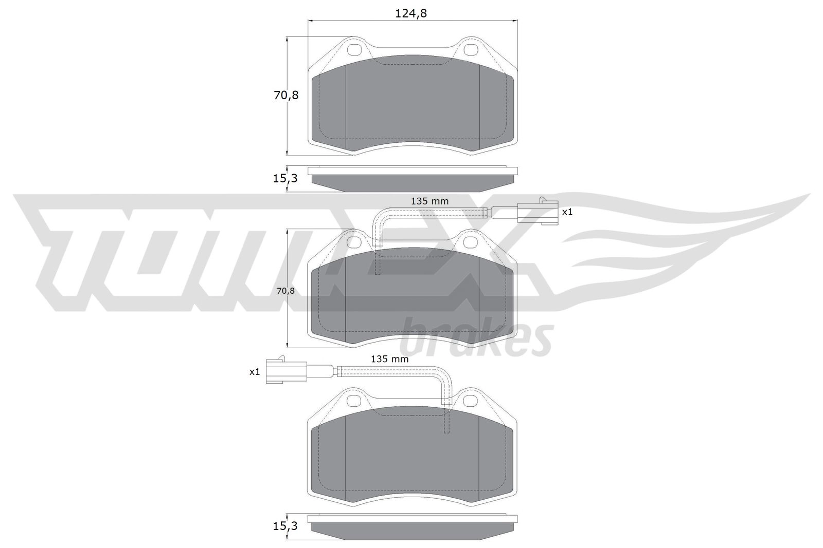 Kit de plaquettes de frein, frein à disque TOMEX Brakes TX 16-731