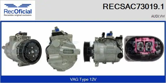 Compresseur, climatisation RECOFICIAL RECSAC73019.1