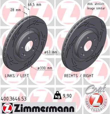 Disque de frein ZIMMERMANN 400.3646.53