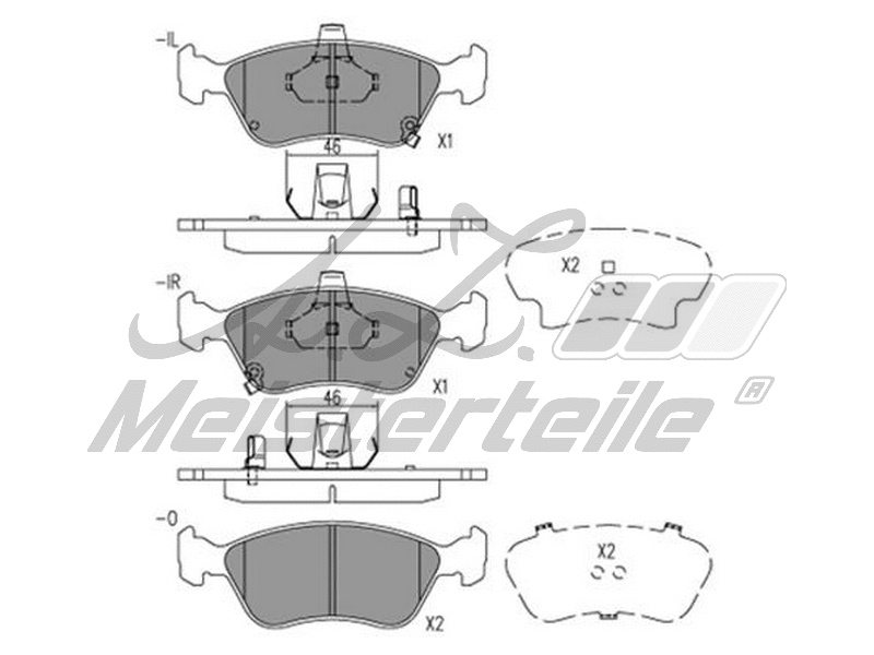 Kit de plaquettes de frein, frein à disque A.Z. Meisterteile AZMT-44-022-1575