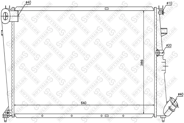 Radiateur, refroidissement du moteur STELLOX 10-25640-SX
