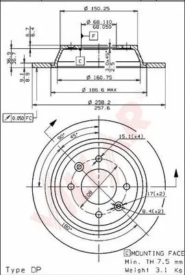 Disque de frein VILLAR 628.1084