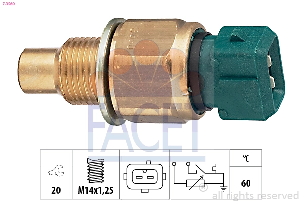 Sonde, température du liquide de refroidissement FACET 7.3560