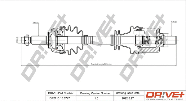 Arbre de transmission Dr!ve+ DP2110.10.0747