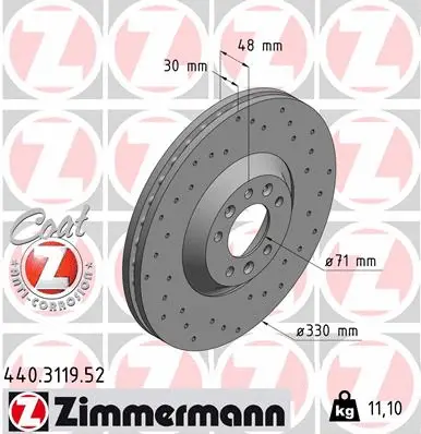 Disque de frein ZIMMERMANN 440.3119.52