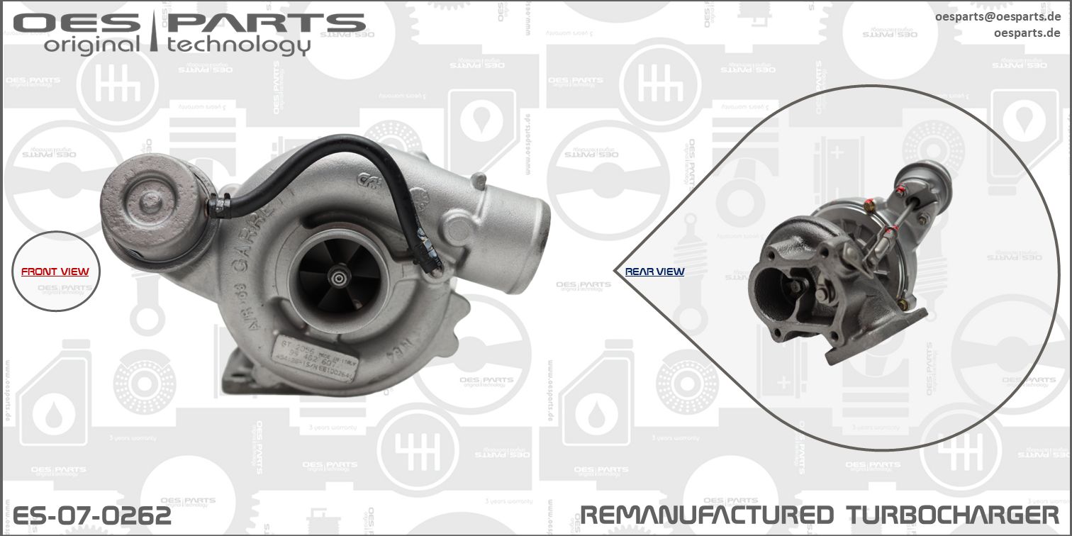 Turbocompresseur, suralimentation OES PARTS ES-07-0262