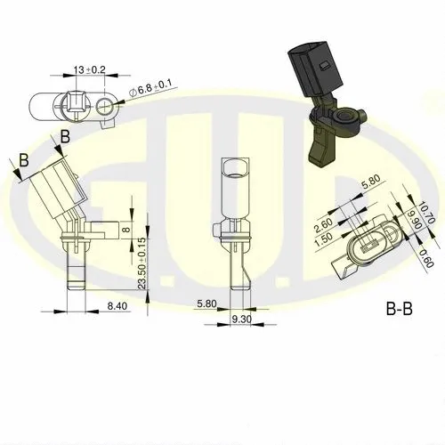 Capteur, vitesse de roue G.U.D. GABS01035