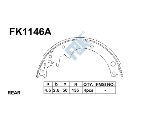 Jeu de mâchoires de frein FBK FK1146A