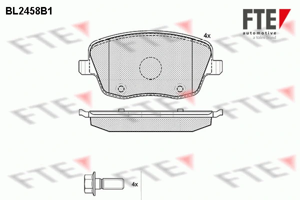 Kit de plaquettes de frein, frein à disque FTE 9010744
