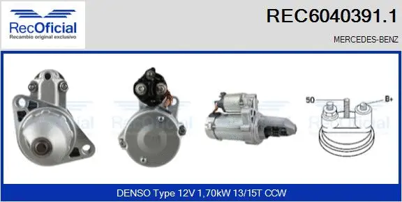 Démarreur RECOFICIAL REC6040391.1