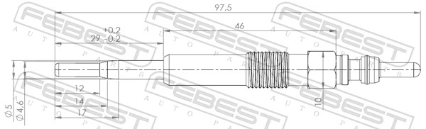 Bougie de préchauffage FEBEST 23642-003