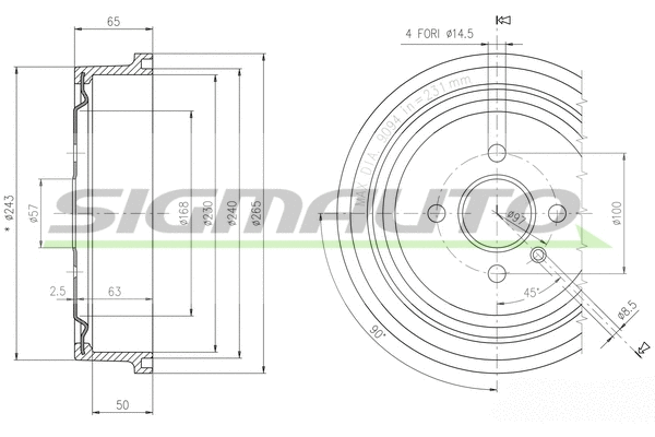 Tambour de frein SIGMAUTO DR5560