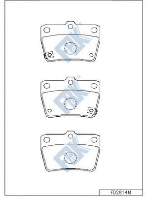 Kit de plaquettes de frein, frein à disque FBK FD2814M