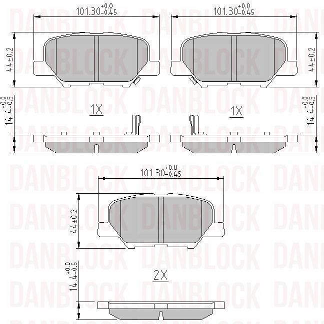 Kit de plaquettes de frein, frein à disque DANBLOCK DB 511121