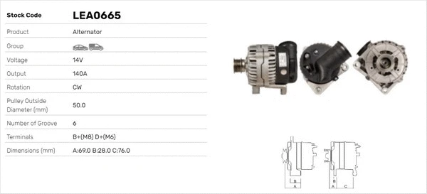 Alternateur LUSA LEA0665