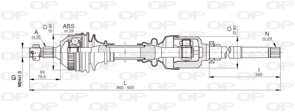 Arbre de transmission OPEN PARTS DRS6331.00