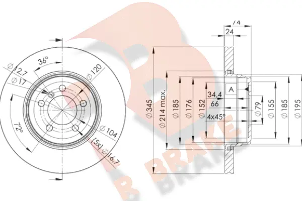 Disque de frein R BRAKE 78RBD23409