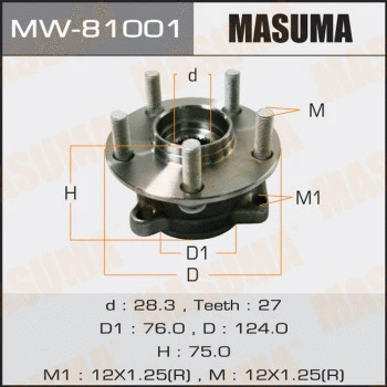 Kit de roulements de roue MASUMA MW-81001