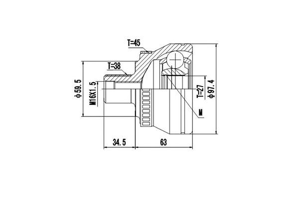 Jeu de joints, arbre de transmission DYNAMATRIX DCV803078