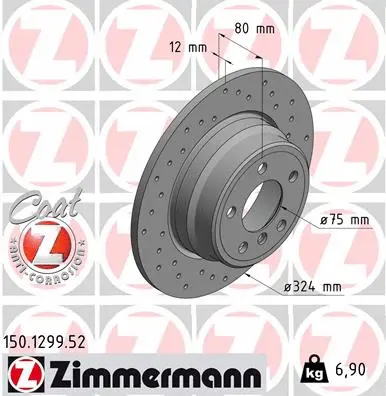 Disque de frein ZIMMERMANN 150.1299.52