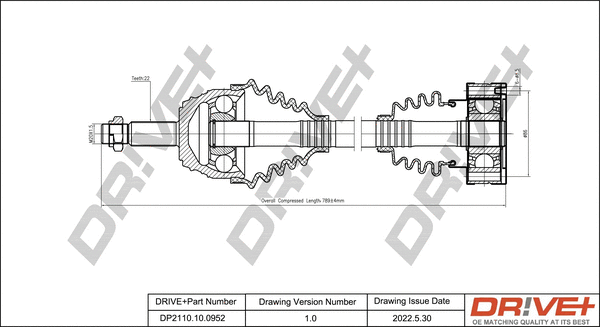 Arbre de transmission Dr!ve+ DP2110.10.0952